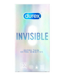 Đặc điểm nổi bật Bao cao su Durex Invisible Extra Thin Extra Sensitive có thiết kế siêu mỏng cho cảm giác chân thực nhất nhưng vẫn đảm bảo an toàn độ an toàn tuyệt đối. Kiểu dáng bao cao su Durex dạng thẳng giúp bao vừa vặn, ôm sát, có thêm thành phần chất bôi trơn, giúp bạn dễ đeo bao cũng như tạo cho bạn cảm giác trơn tru và không bị đau khi quan hệ. Sản phẩm được làm hoàn toàn từ 100% mủ cao su thiên nhiên, an toàn cho người sử dụng. Thiết kế đường kính: 52mm Hướng dẫn sử dụng Xé bao, tránh làm rách bao cao su bên trong. Mang bao cao su vào khi dương vật cương. Ngay sau khi xuất tinh, rút dương vật ra khi vẫn còn đang cương bằng cách giữ chặt bao cao su. Chỉ tháo bao cao su ra khi dương vật đã được rút ra hoàn toàn. Gói bao cao su lại và bỏ vào thùng rác. Không được bỏ vào bồn cầu. Lưu ý Không bỏ vào bồn vệ sinh. Chỉ sử dụng sản phẩm 1 lần. Không có phương pháp ngừa thai nào có thể bảo vệ 100% chống lại sự thụ thai, HIV hoặc nhiễm trùng qua đường sinh dục. Bảo quản Bảo quản nơi khô ráo, thoáng mát. Kiểm tra kỹ bao bì và hạn sử dụng trước khi dùng. Quy cách đóng gói Bao cao su Durex Invisible Extra Thin siêu mỏng, ôm khít 52mm hộp 10 cái.